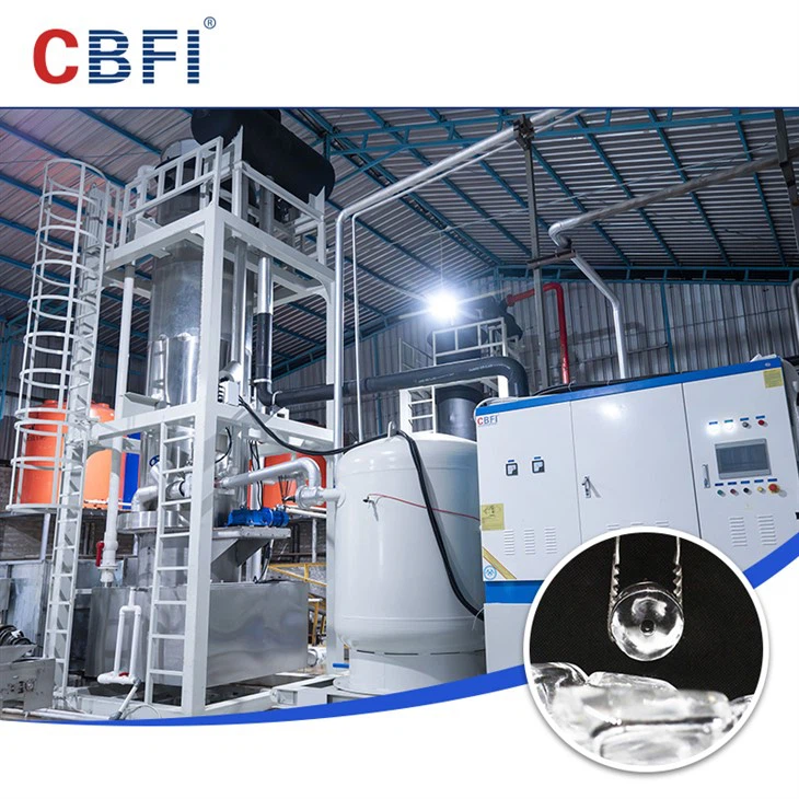 Máquina de tubo de gelo para uso de fábrica de 60 toneladas grande com alto rendimento em nível alimentar