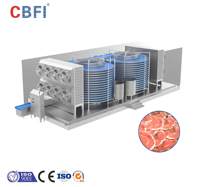 CBFI 5 toneladas Tecnologia de congelamento rápido em espiral dupla