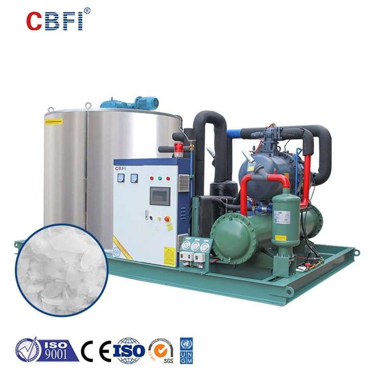 Fabricante de gelo de água salgada industrial de 50 toneladas com fornecedor automático de sistema de embalagem de gelo